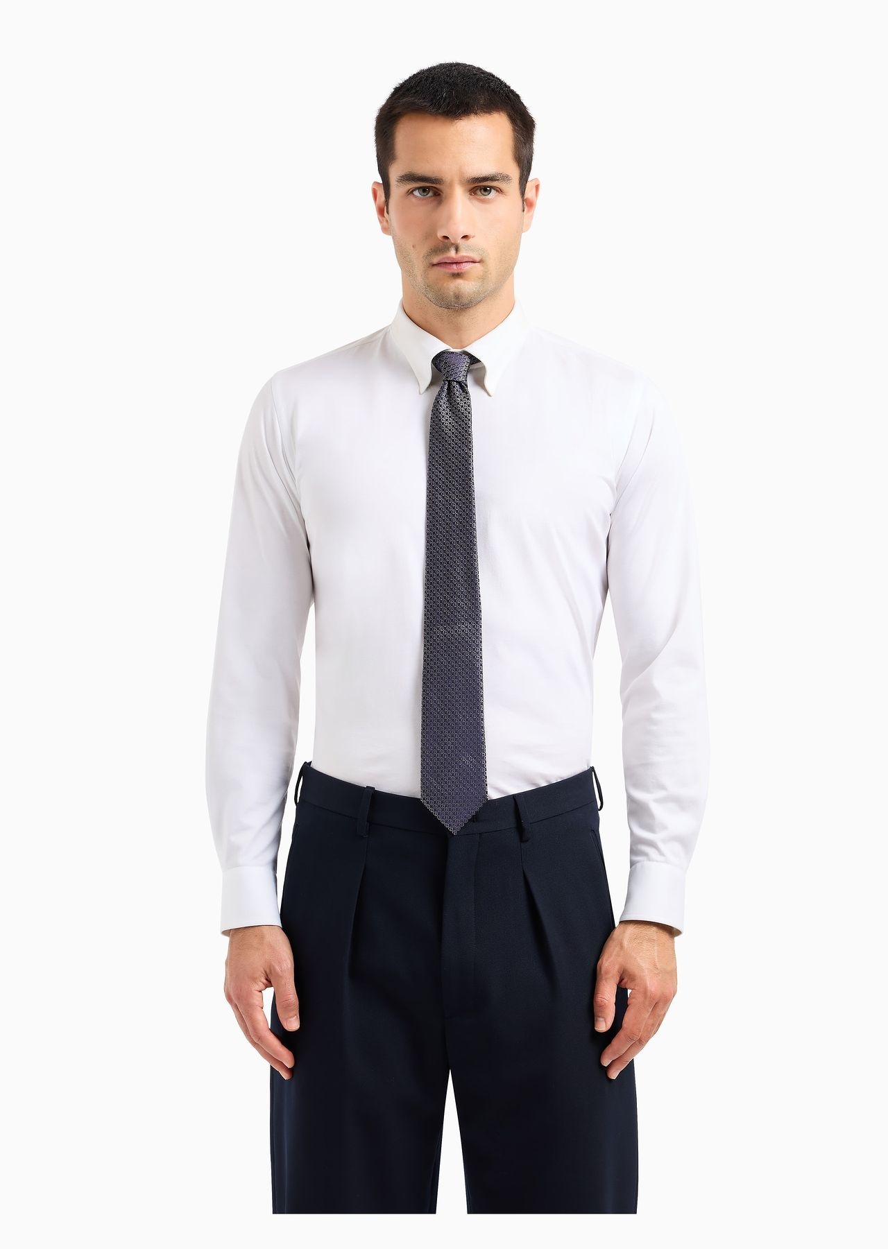 Silk tie with jacquard monogram - 3