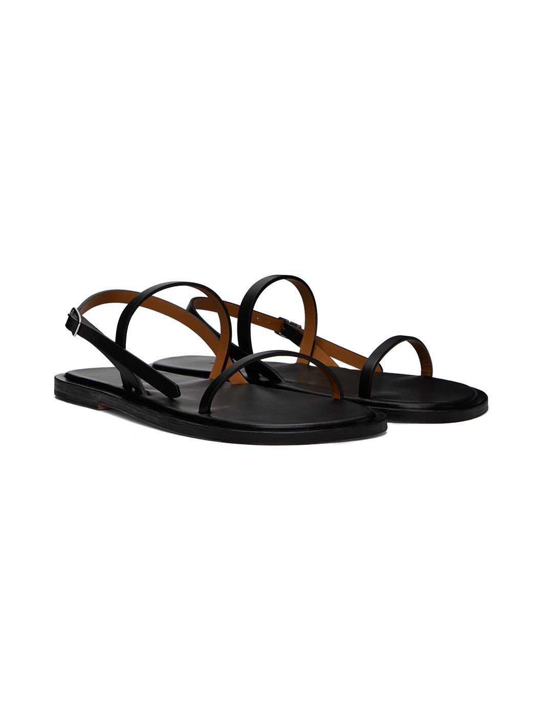 AURALEE Black Strap Sandals | REVERSIBLE