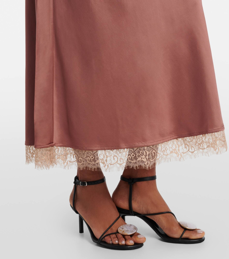 Annina lace-trimmed satin midi skirt 5
