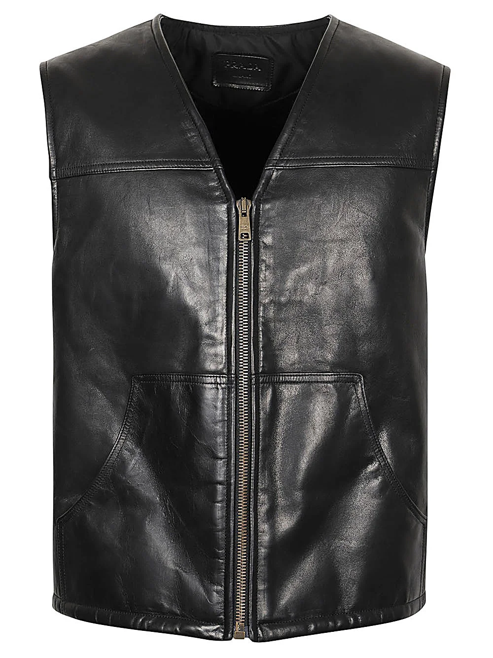 Prada Men Logo Leather Vest - 1