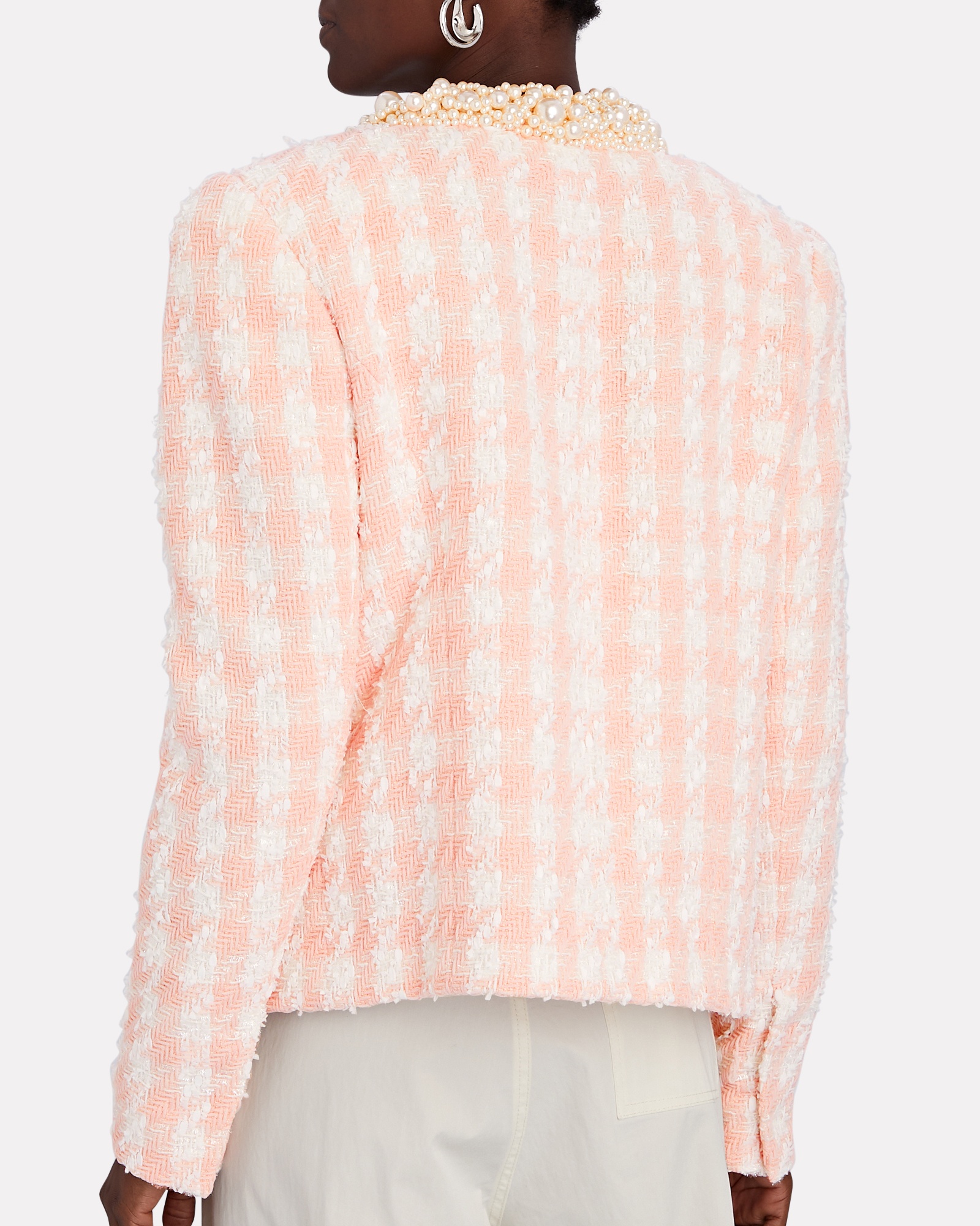 Embellished Houndstooth Bouclé Tweet Jacket - 4