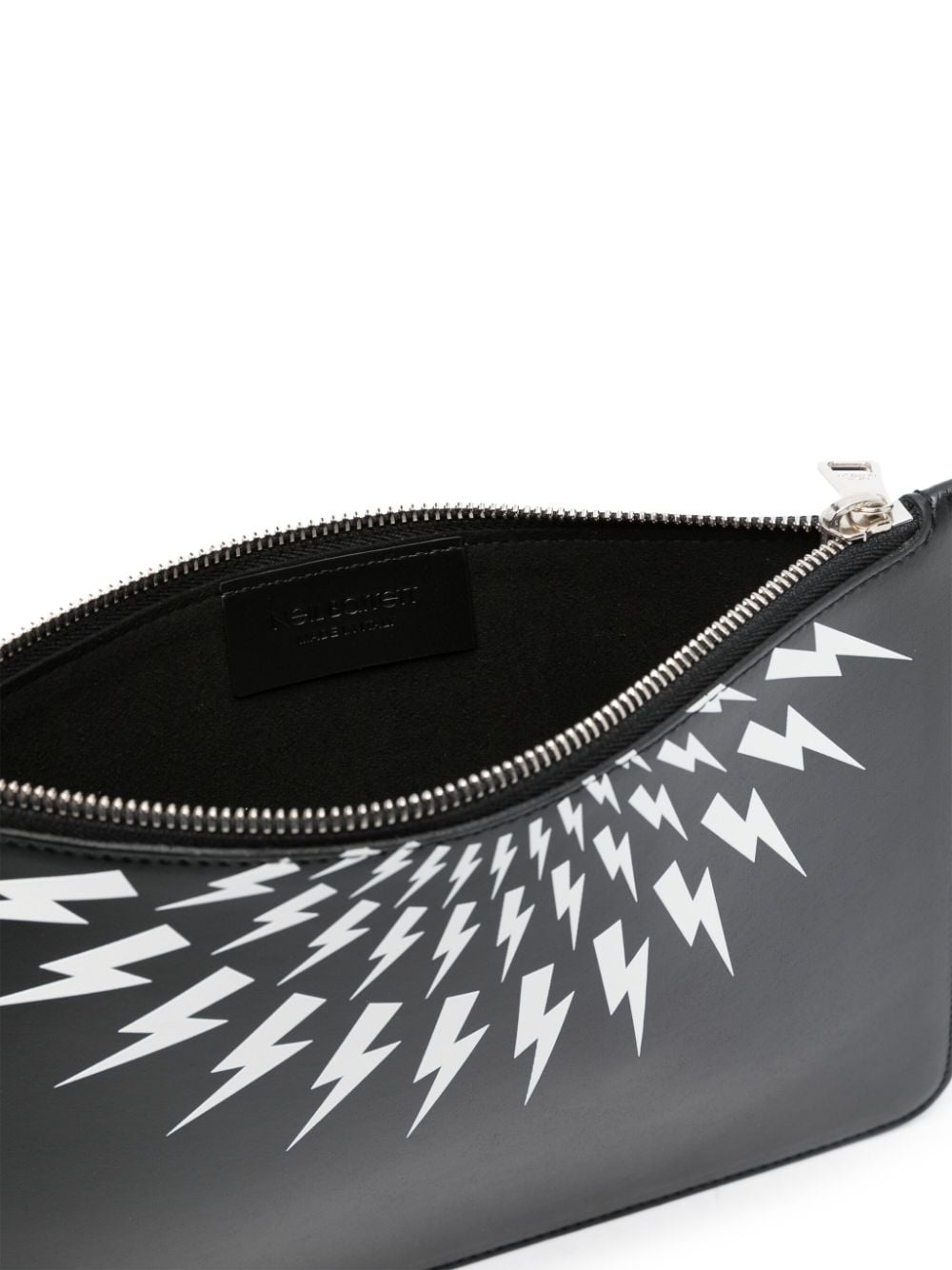 logo-print leather clutch bag - 5