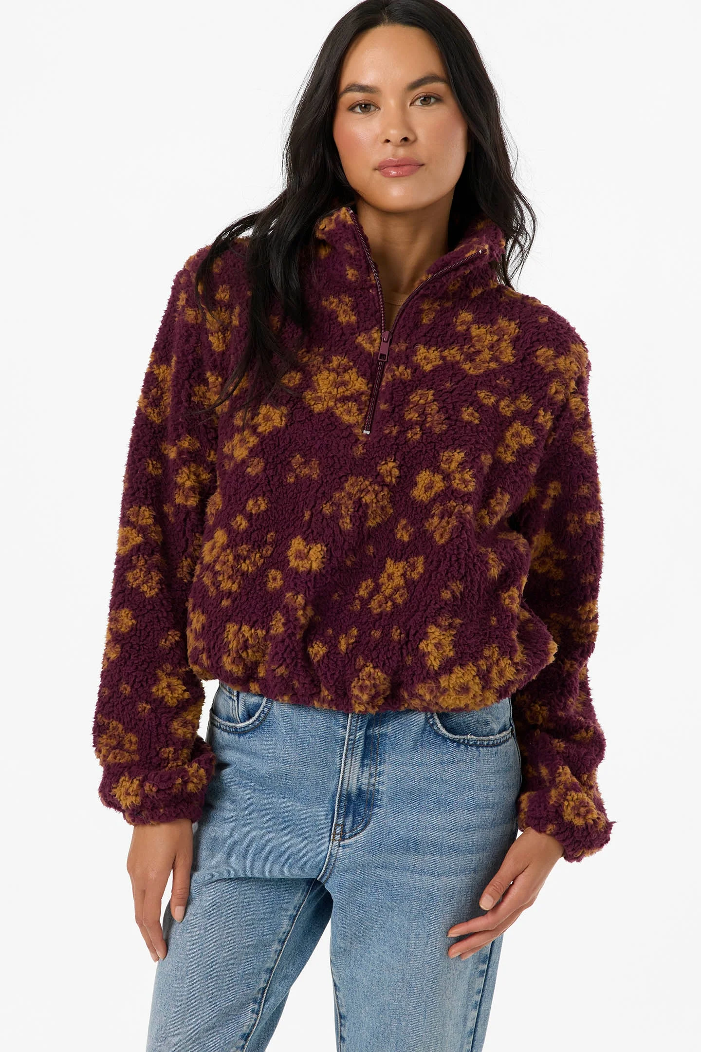 Kacey High Pile 1/2 Zip Jacket - 1
