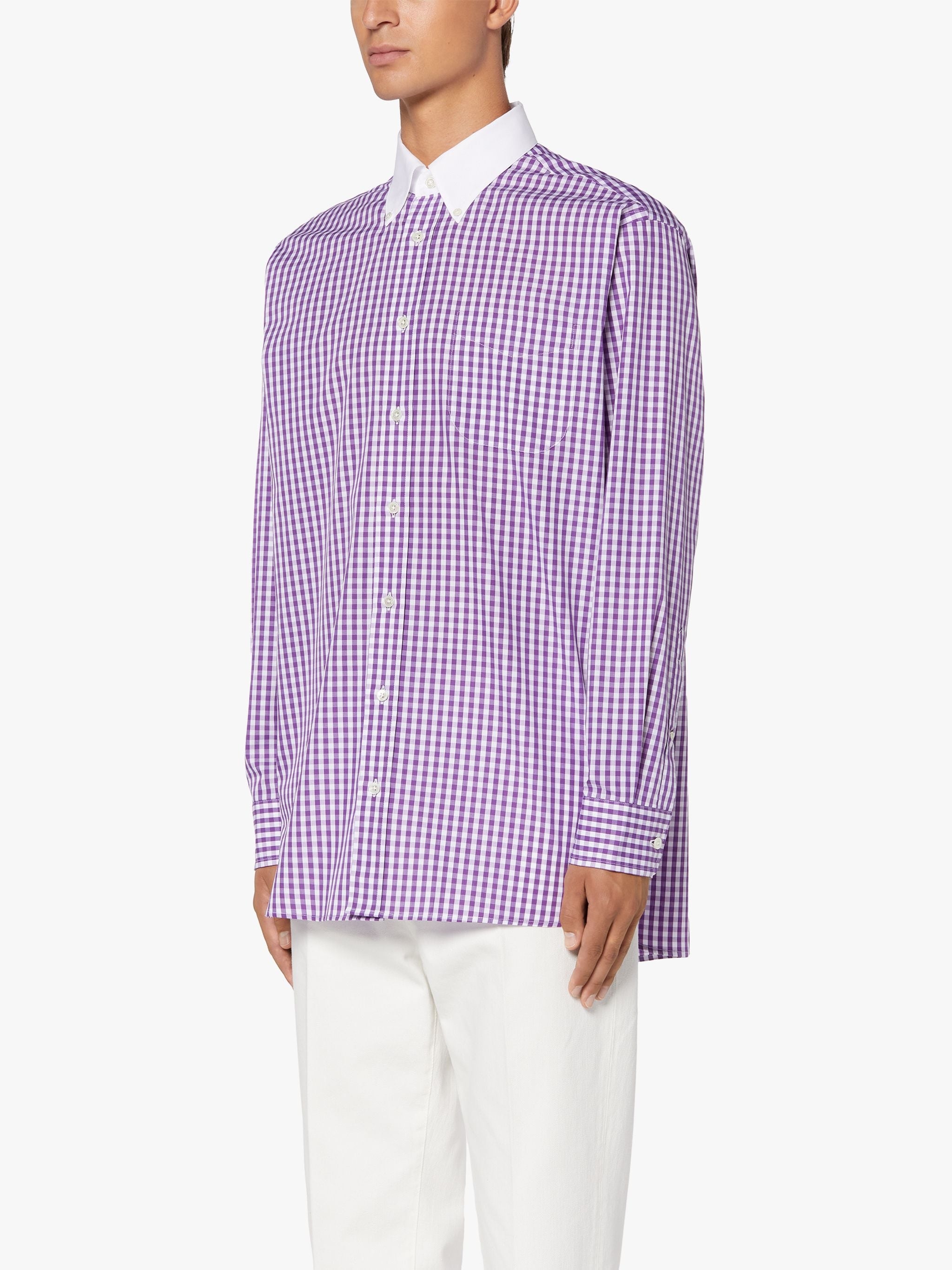 ROMA PURPLE CHECK BUTTON DOWN SHIRT | GSC-105 - 3