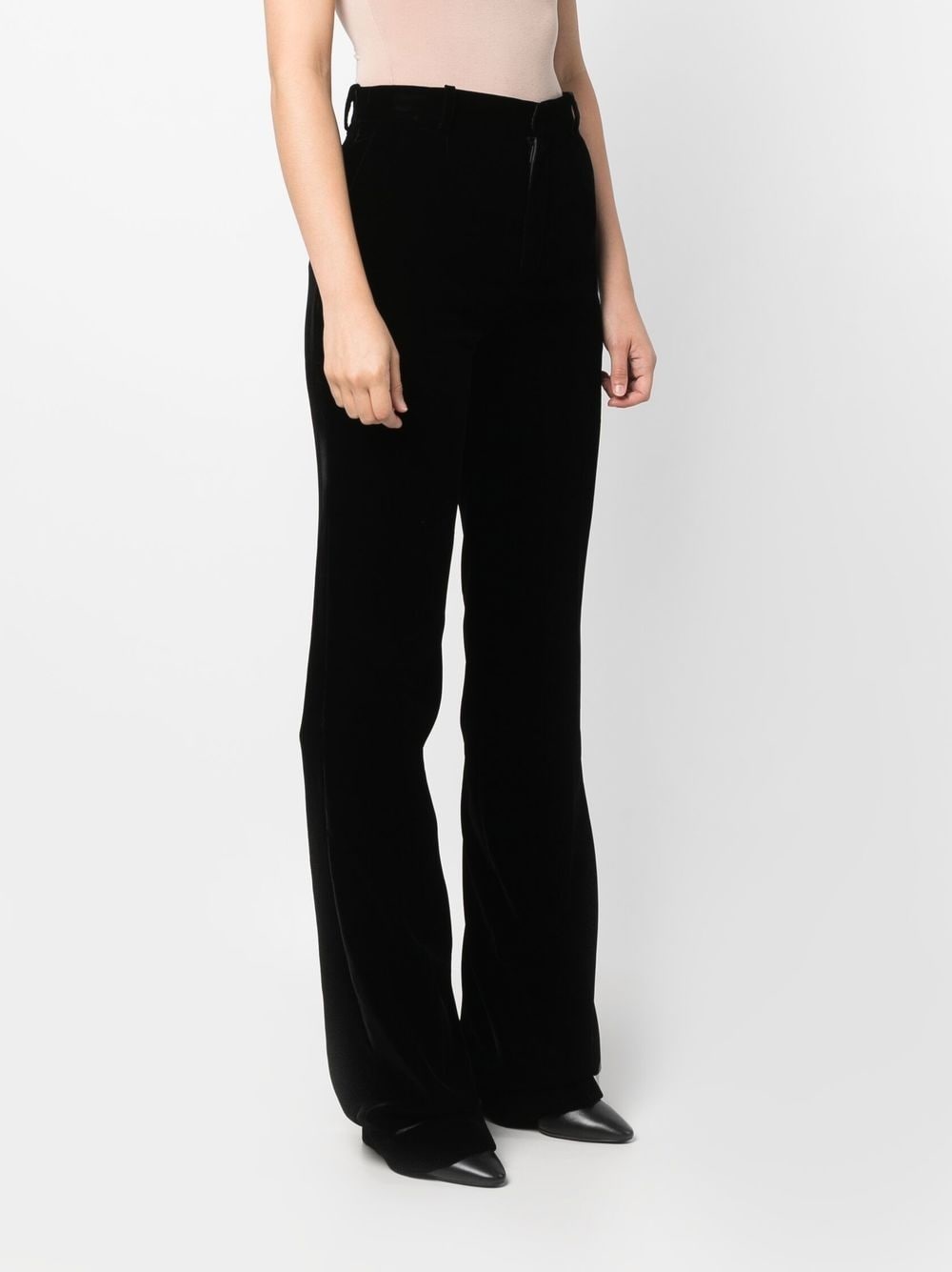 high-waist velvet trousers - 3