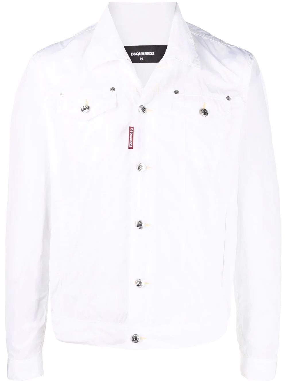 crinkled button-up shirt jacket - 1