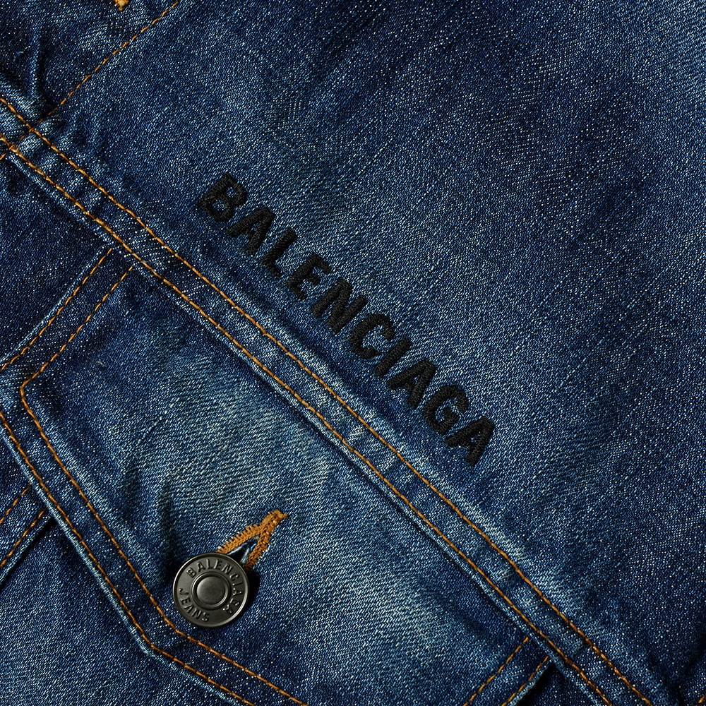 Balenciaga Embroidered Logo Denim Jacket - 2