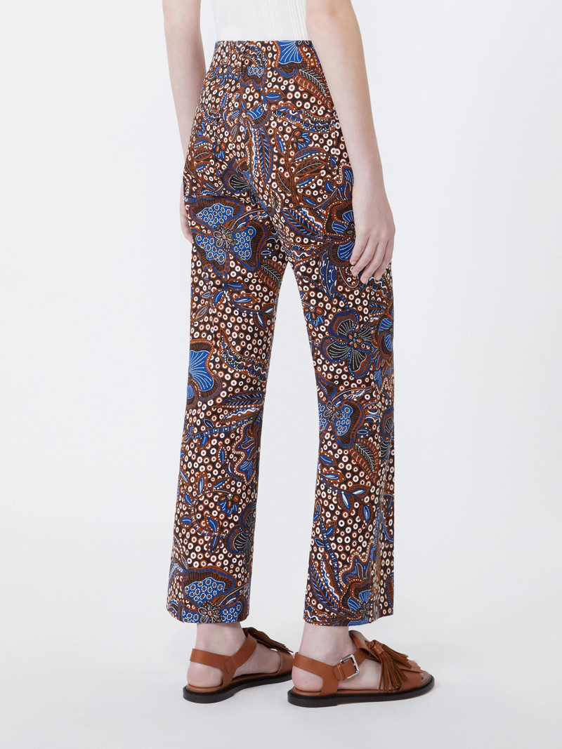ONDE Printed basketweave cotton trousers - TOBACCO 4