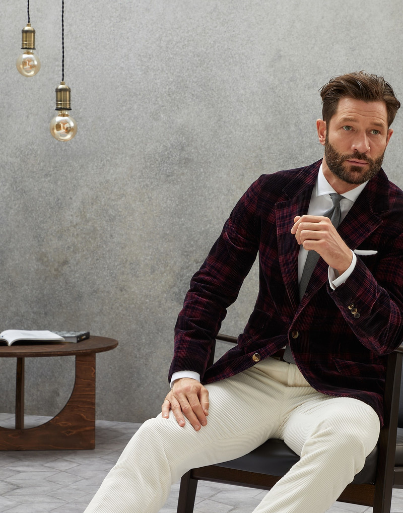 Cotton Prince of Wales corduroy deconstructed Cavallo blazer 6