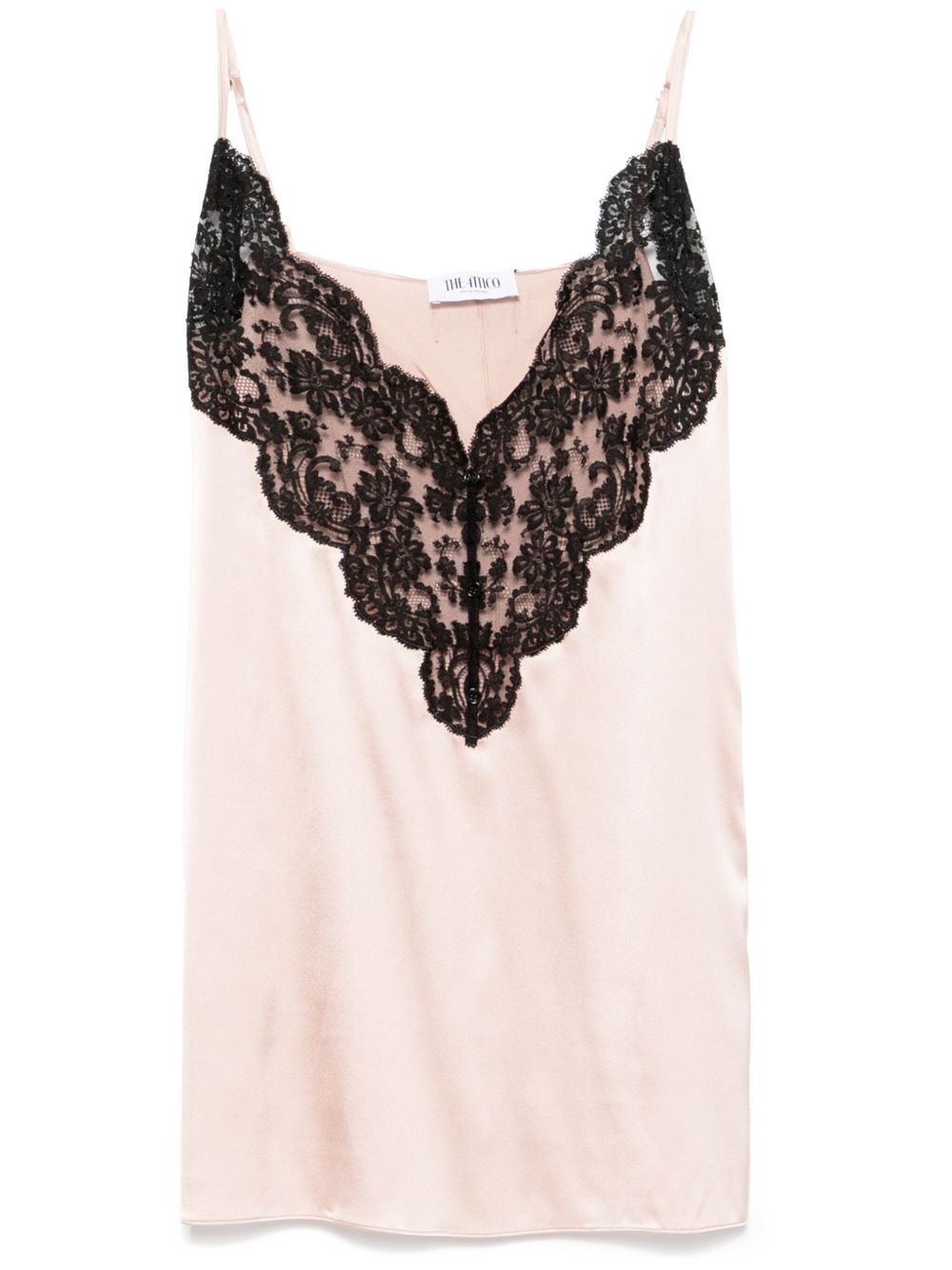 lace-panel mini dress - 1