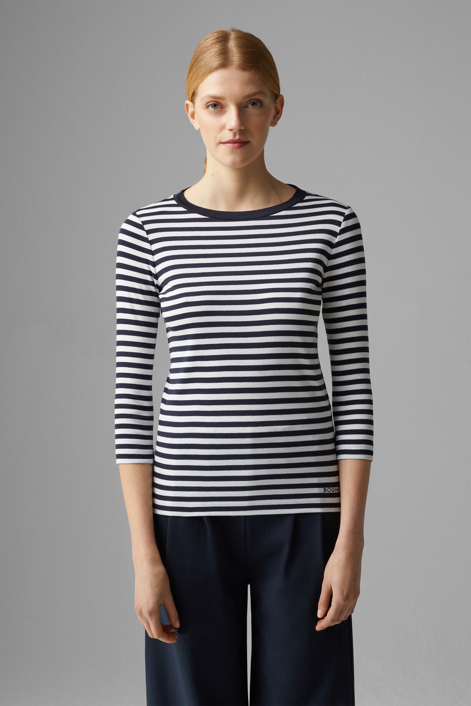 Louna Longsleeve in Dark blue/White - 2