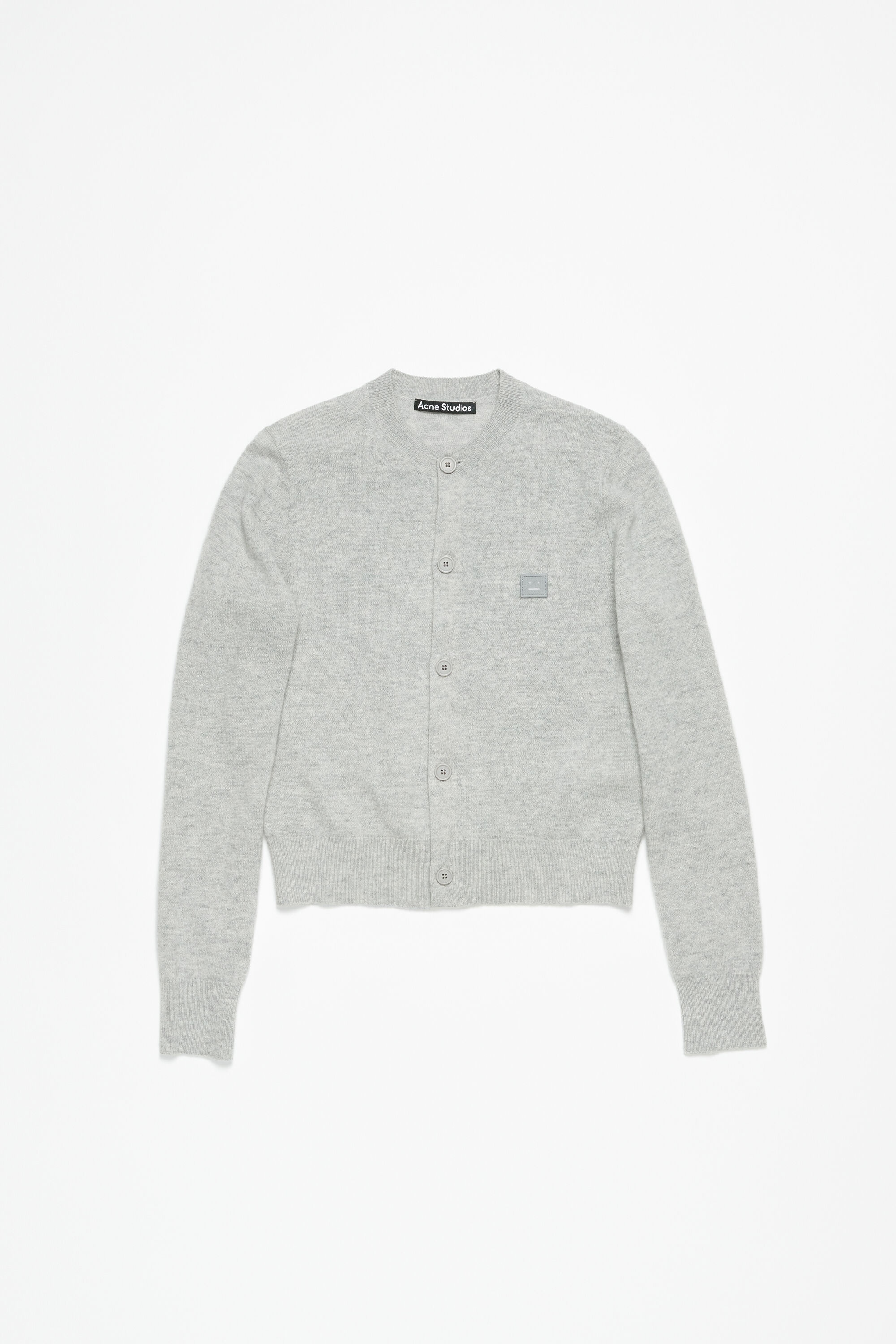 Crew neck cardigan - Light Grey Melange - 5