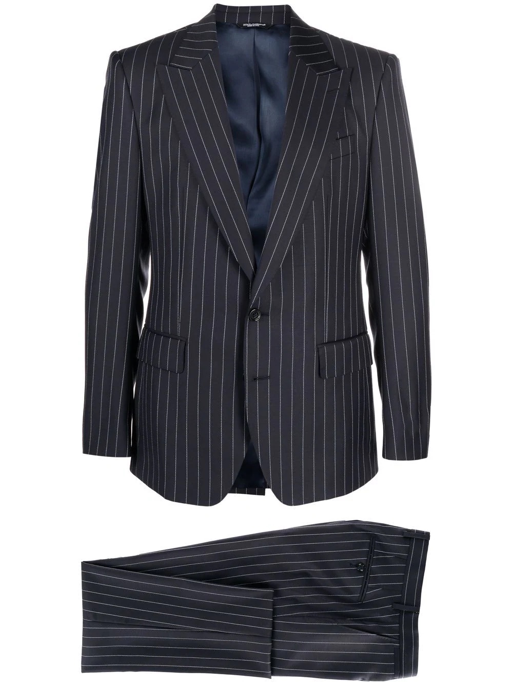 single-breasted pinstripe suit - 1