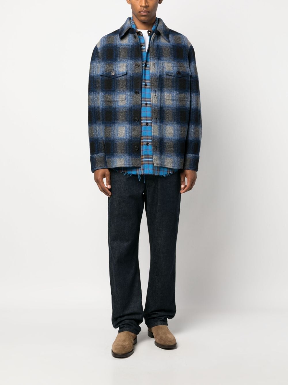 plaid check-pattern shirt - 2