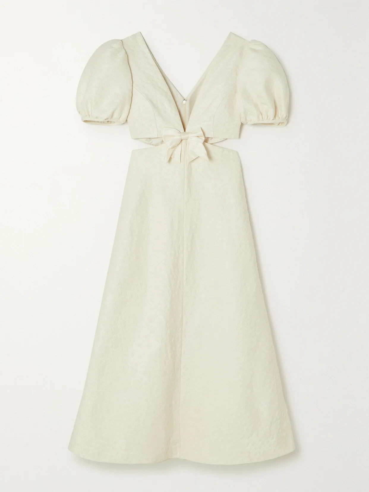 Patti Silk-trimmed Cutout Floral-brocade Midi Dress - 1