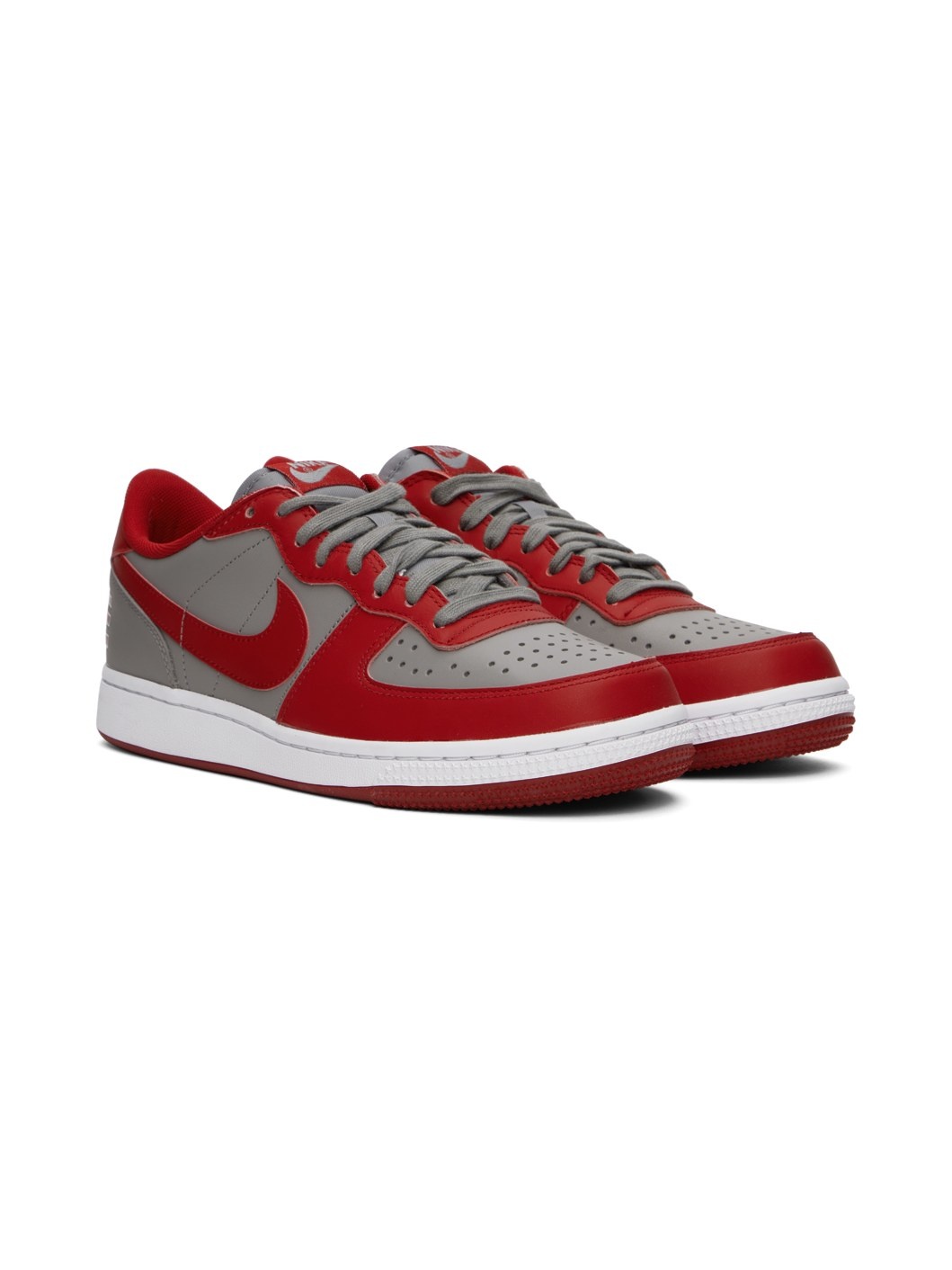 Gray & Red Terminator Low Sneakers - 4