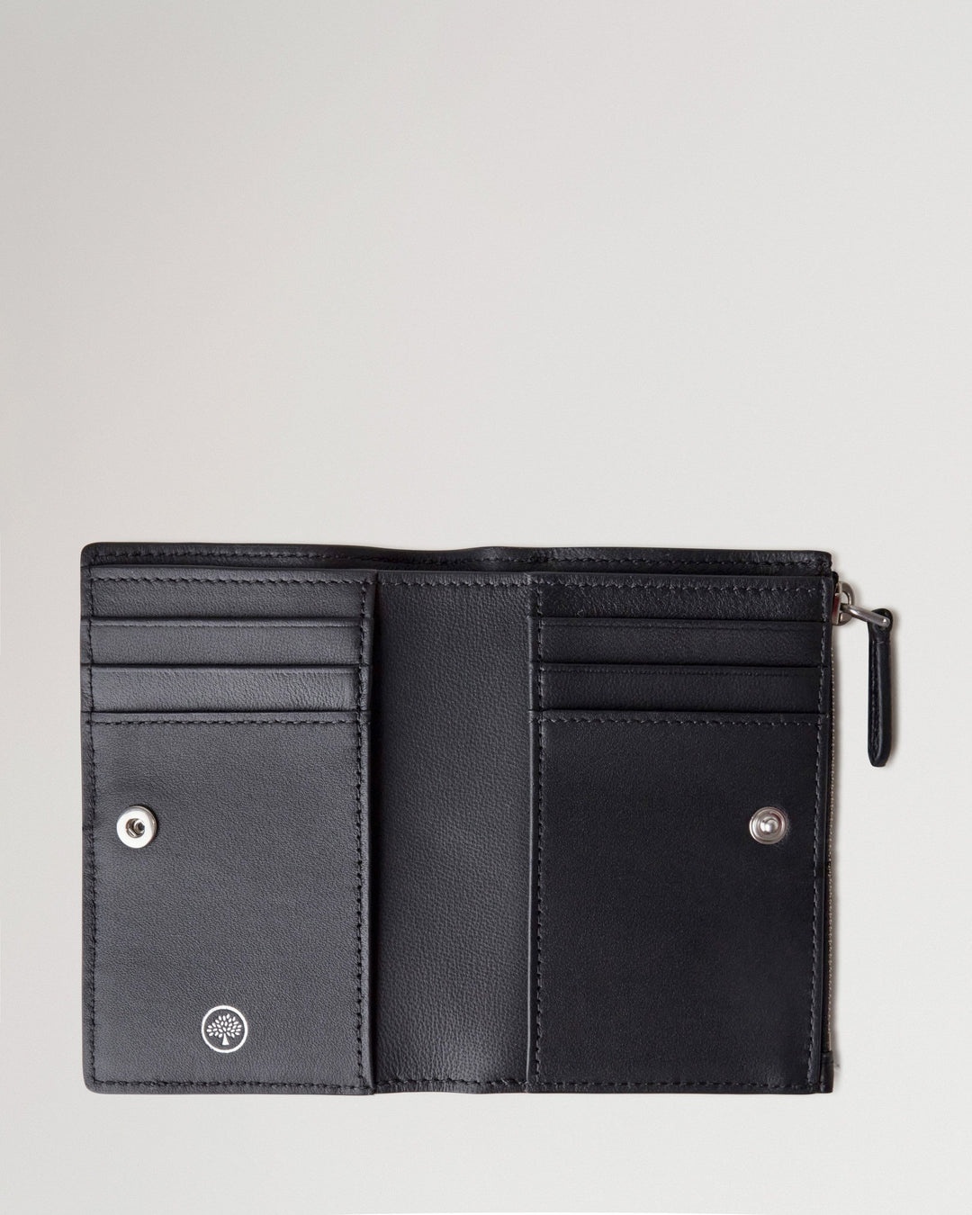 Continental Bifold Zipped Wallet Black Small Classic Grain - 2