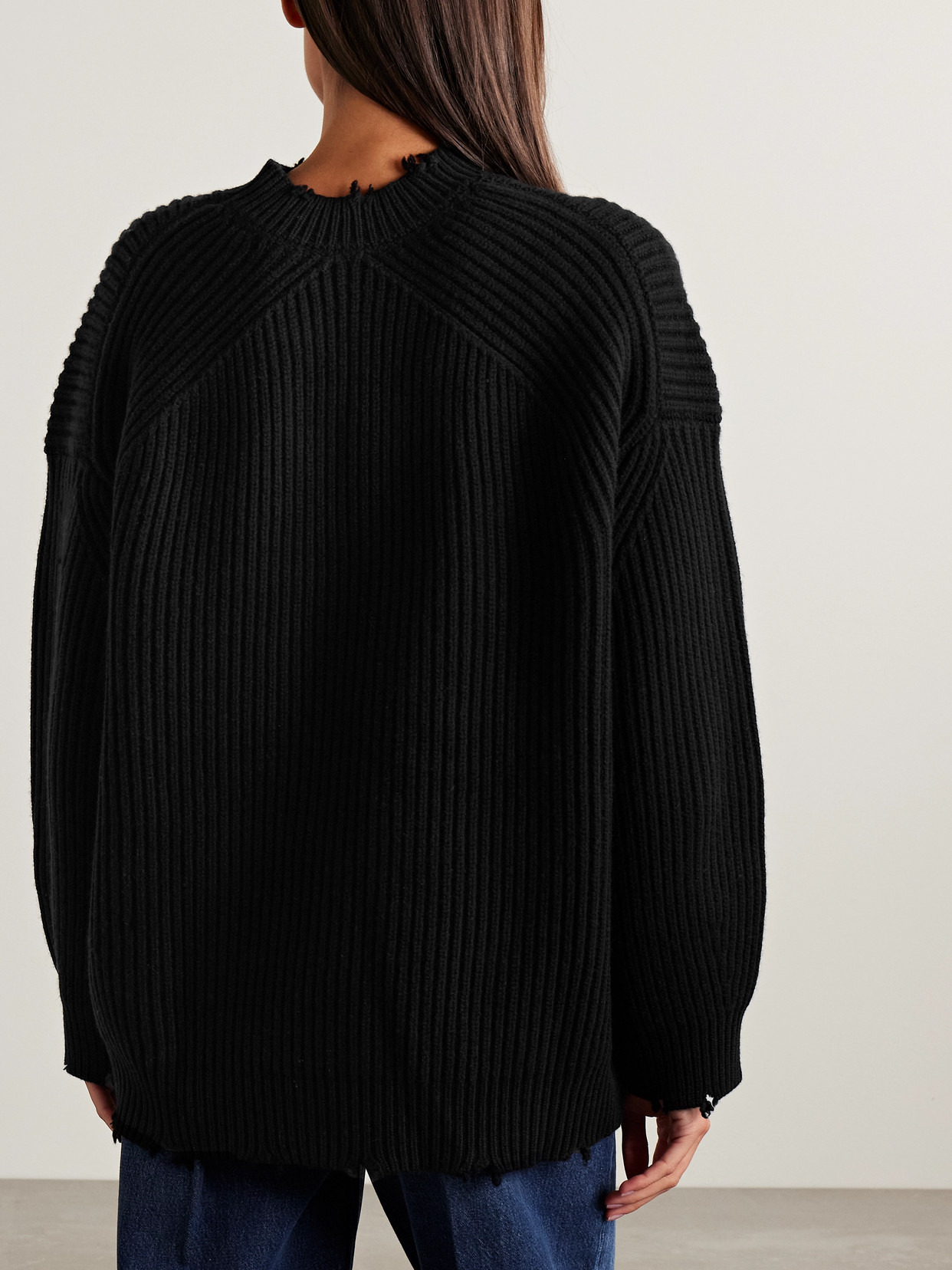 Willa Distressed Ribbed Wool Sweater - 3
