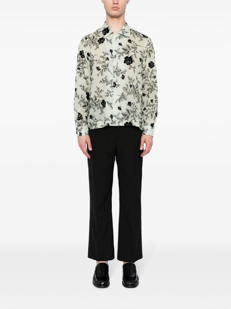 BODE Sweetunia-print flocked shirt outlook