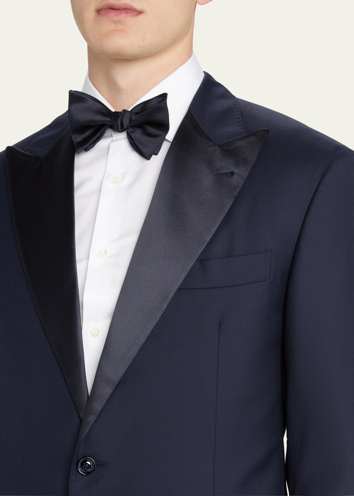 Men's Solid Peak-Lapel Tuxedo - 5