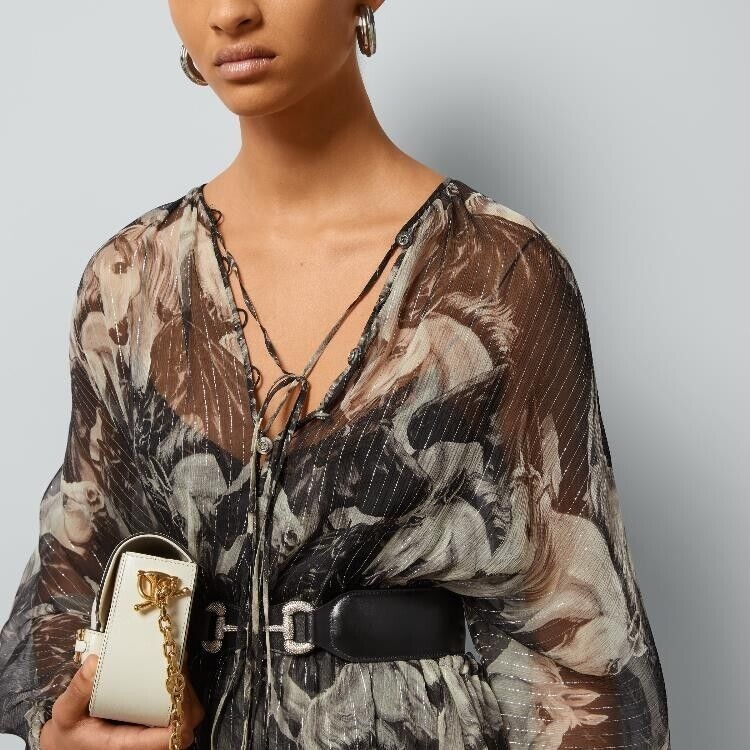 Gucci Horses Print Meadow Silk Dress - 2