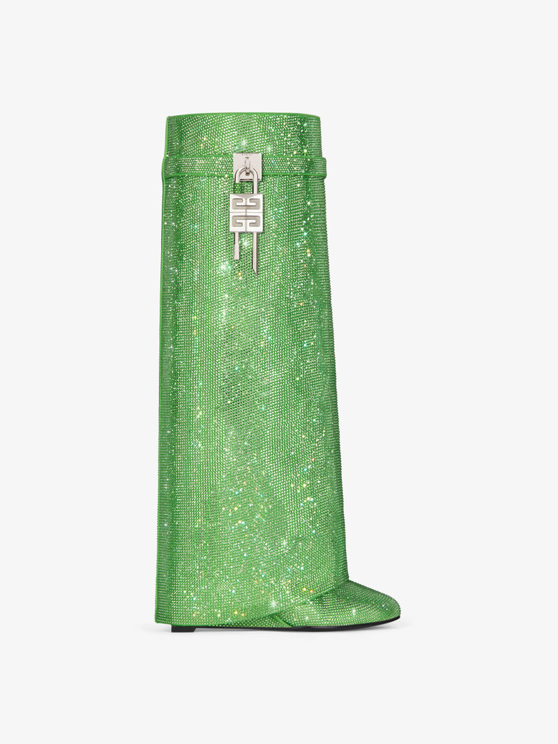 SHARK LOCK BOOTS IN SATIN WITH STRASS 1