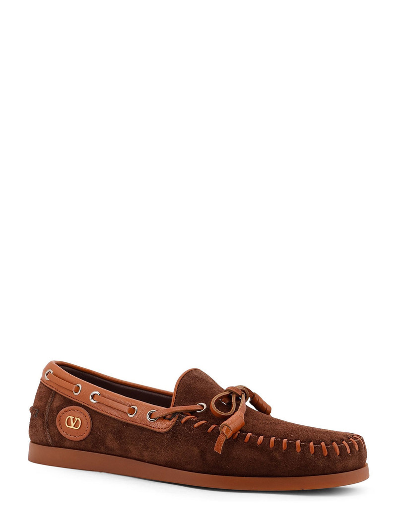 Valentino Palm Avenue Leather And Suede Boat Shoe outlook