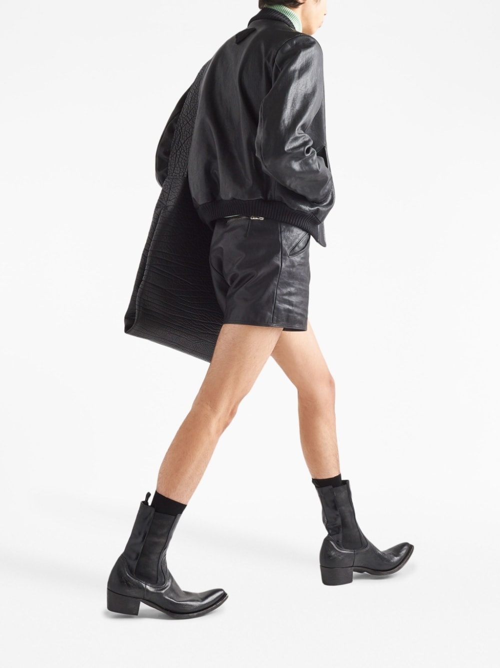 leather bomber jacket - 3