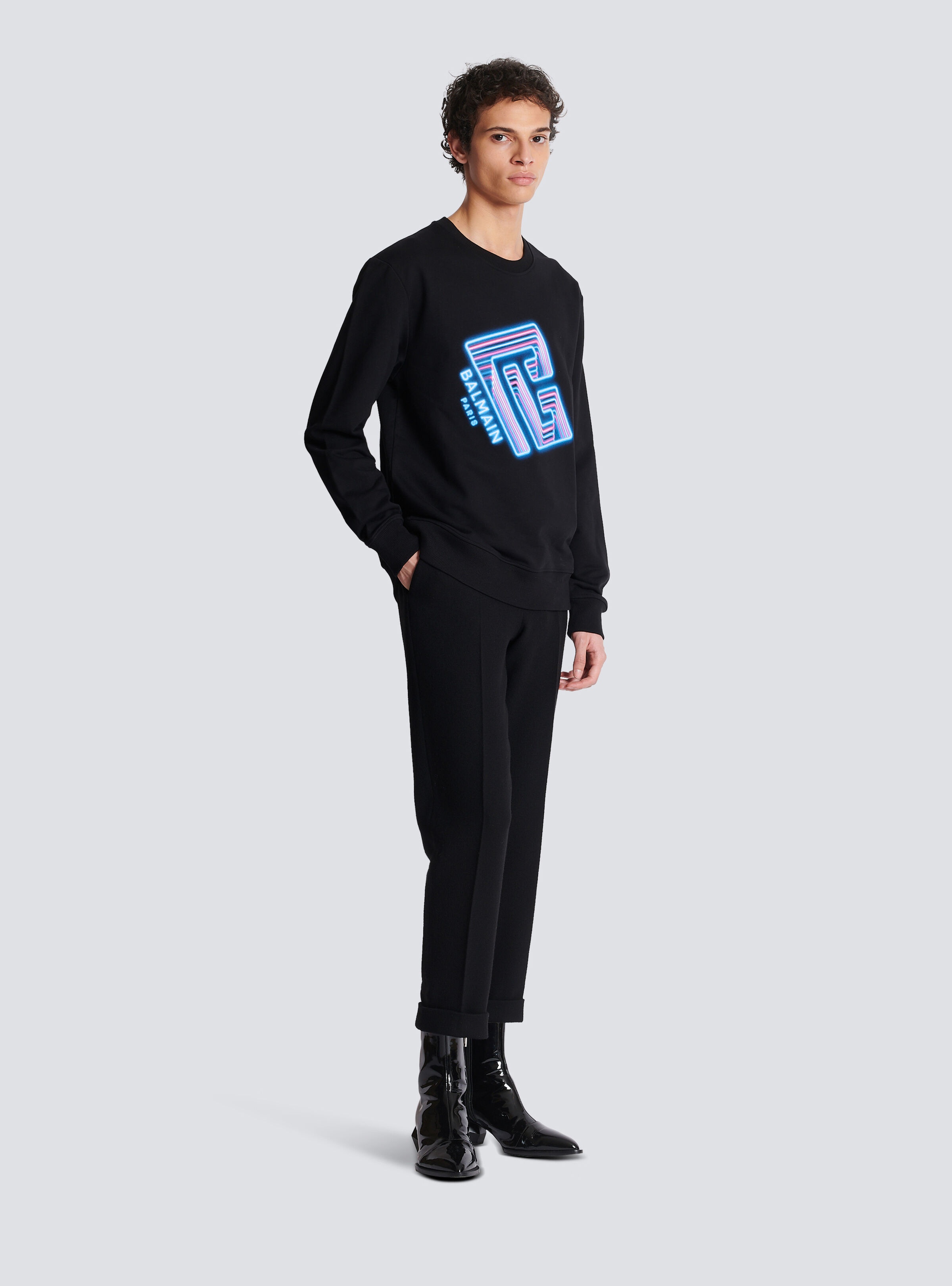 Sweatshirt with neon printed labyrinth logo - 3