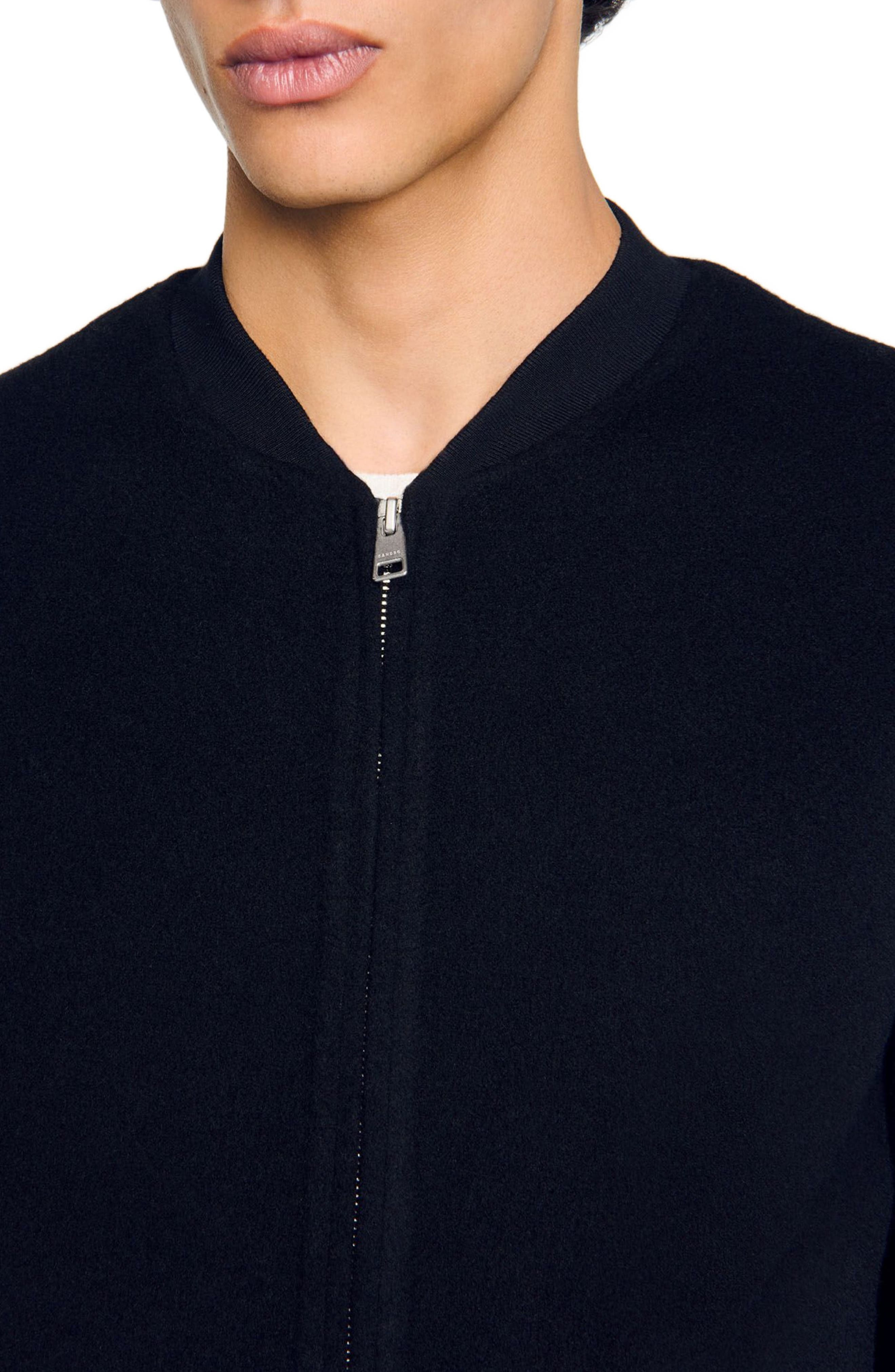 SANDRO Double-faced wool jacket in Black at Nordstrom - 4