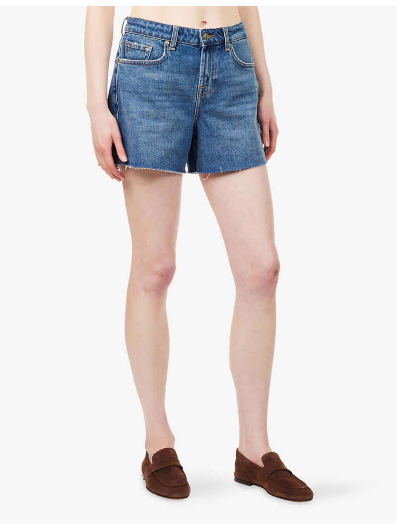 Monroe Mid-Rise Long Denim Shorts 3