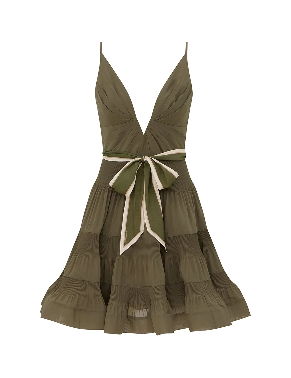 V NECK PLEATED MINI - 1