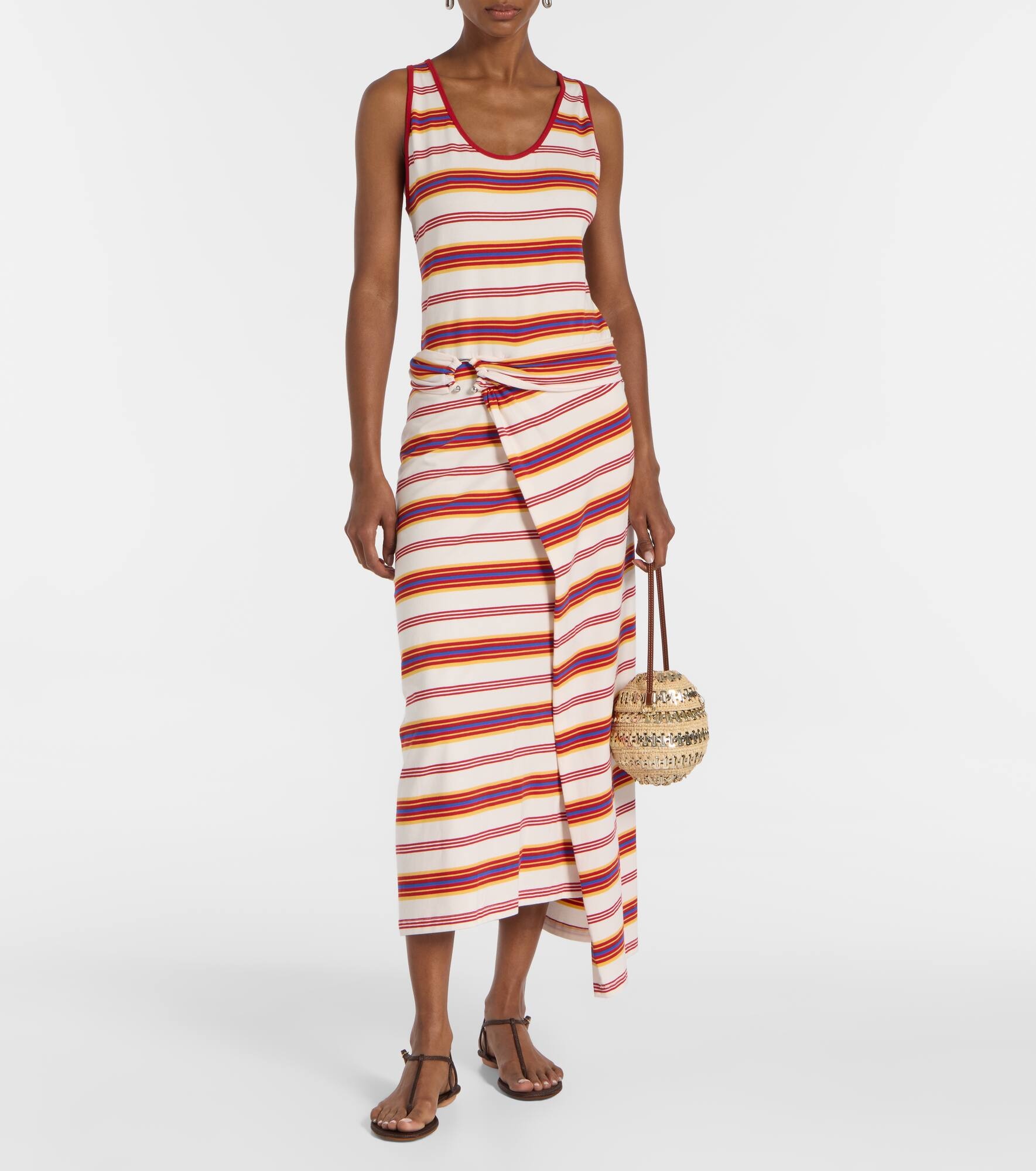 Striped cotton-blend jersey maxi dress - 2