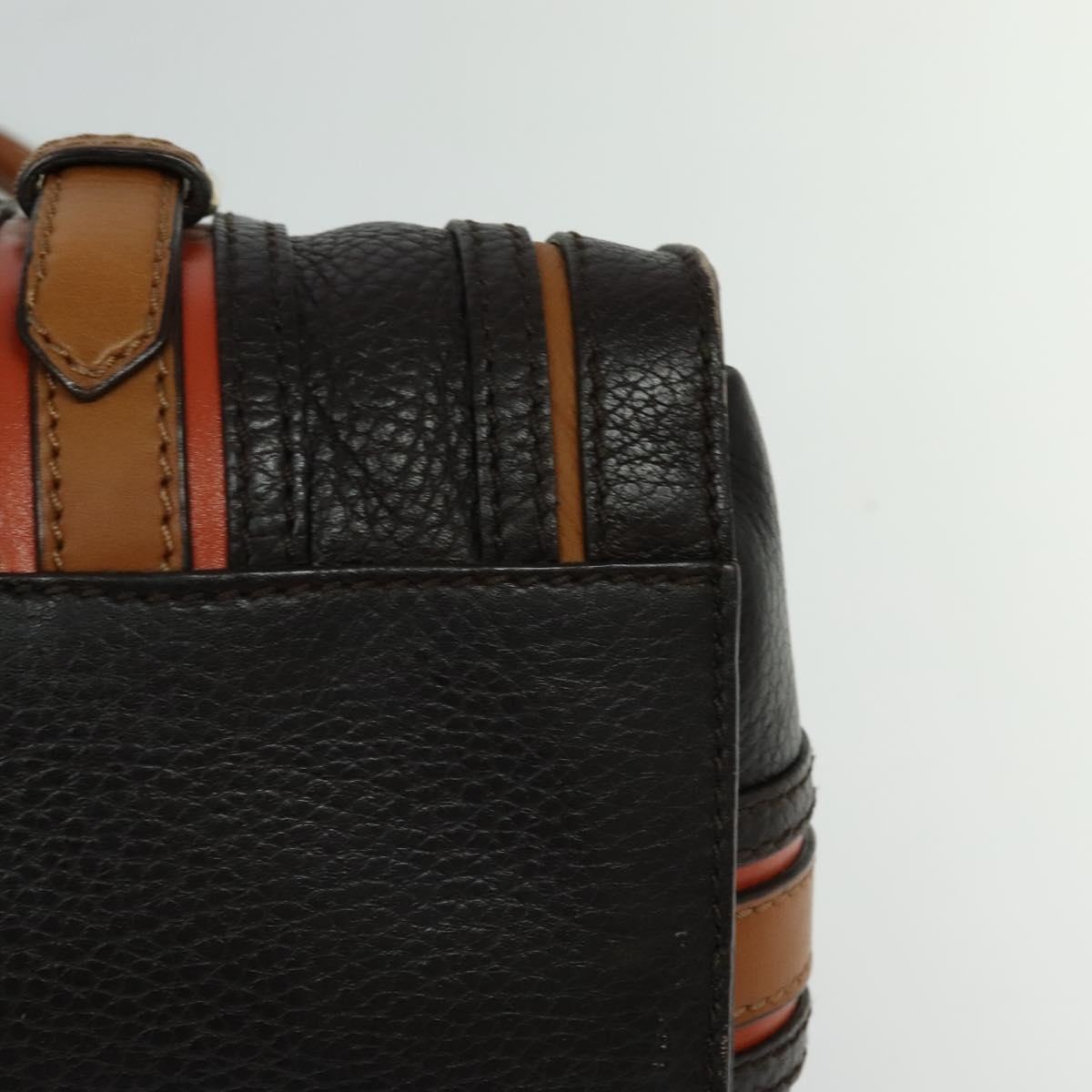 Burberry Hand Bag Leather Dark Brown Gold - 16