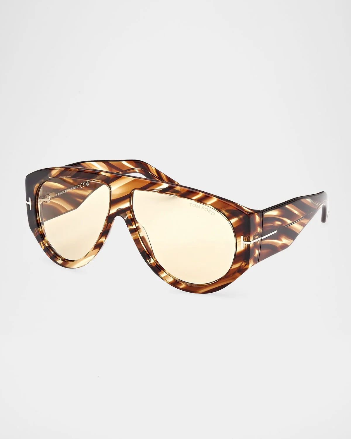 Patterned Round Acetate Sunglasses - 1