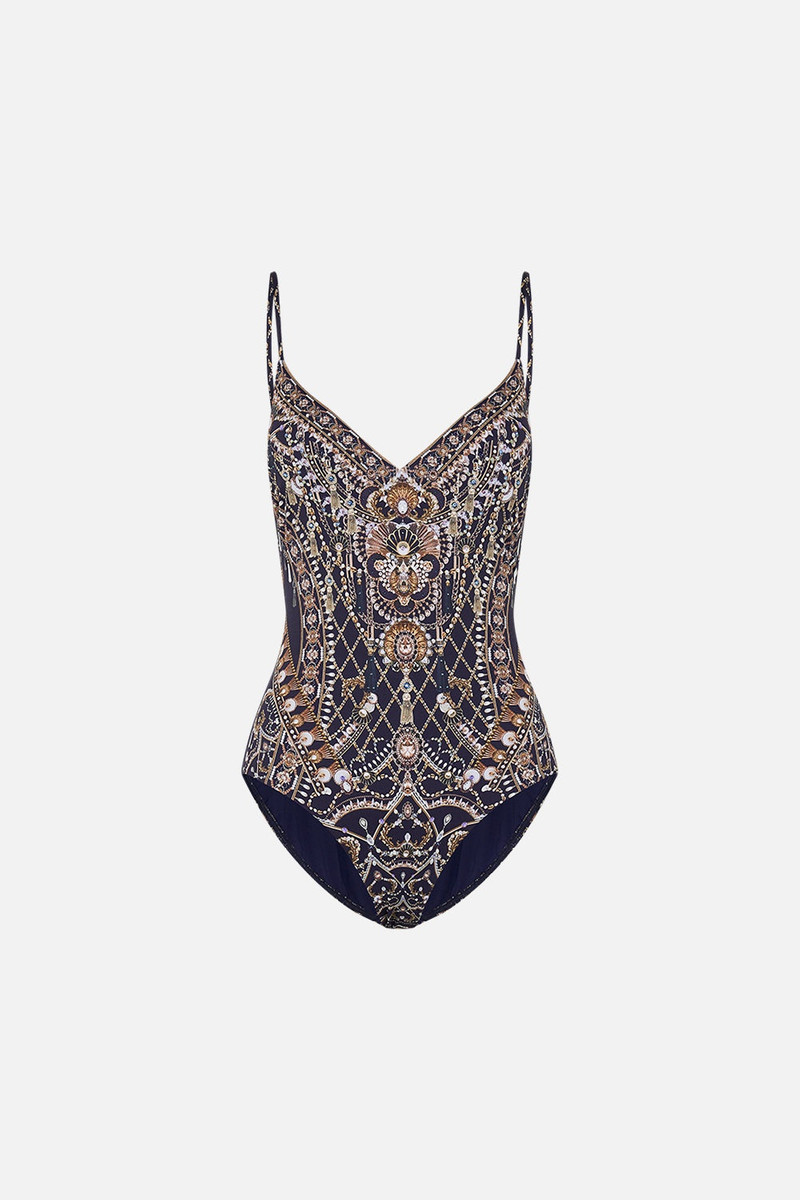 TIE BACK V-NECK ONE PIECE 1