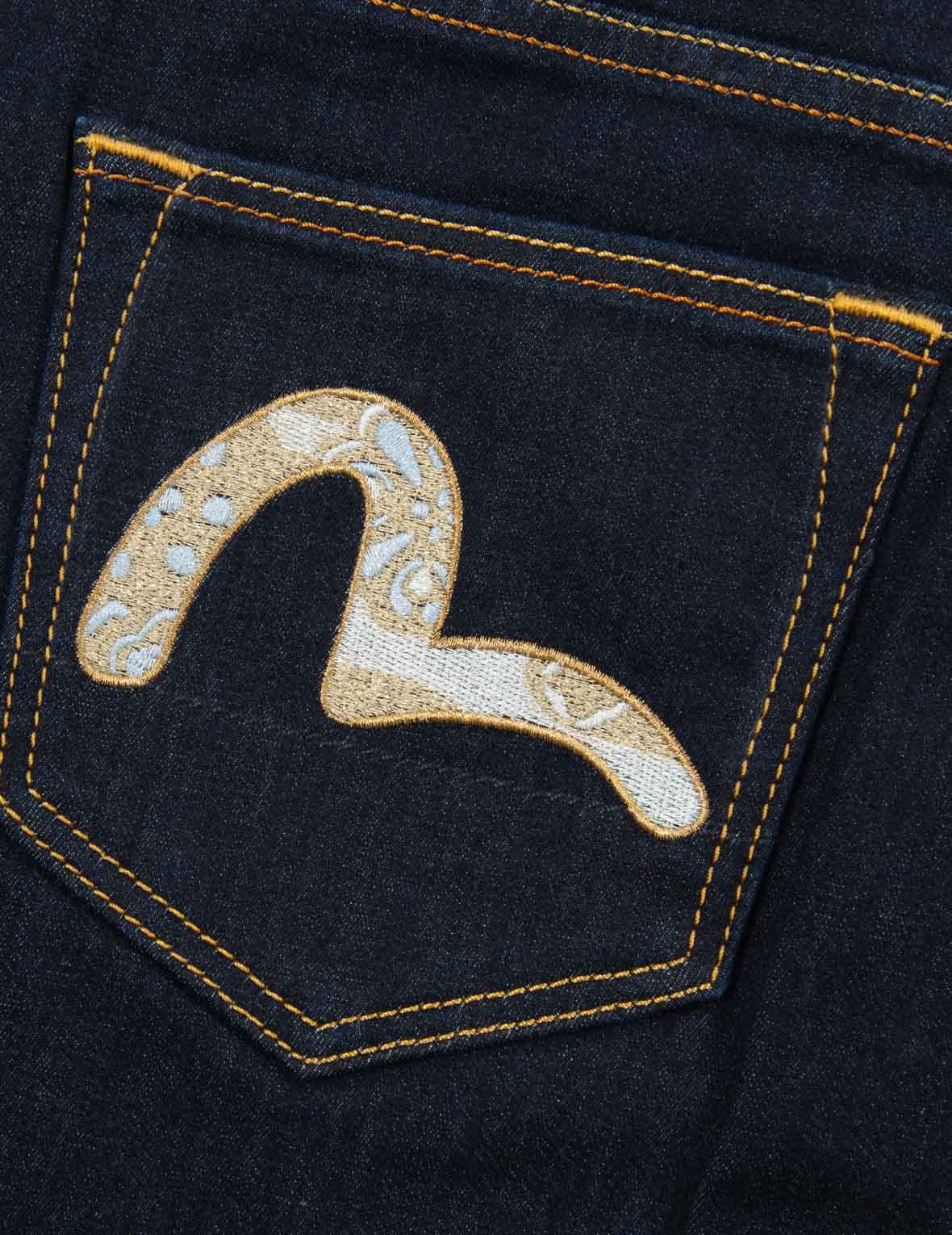 BROCADE SEAGULL AND KAMON APPLIQUÉ SKINNY JEANS - 10