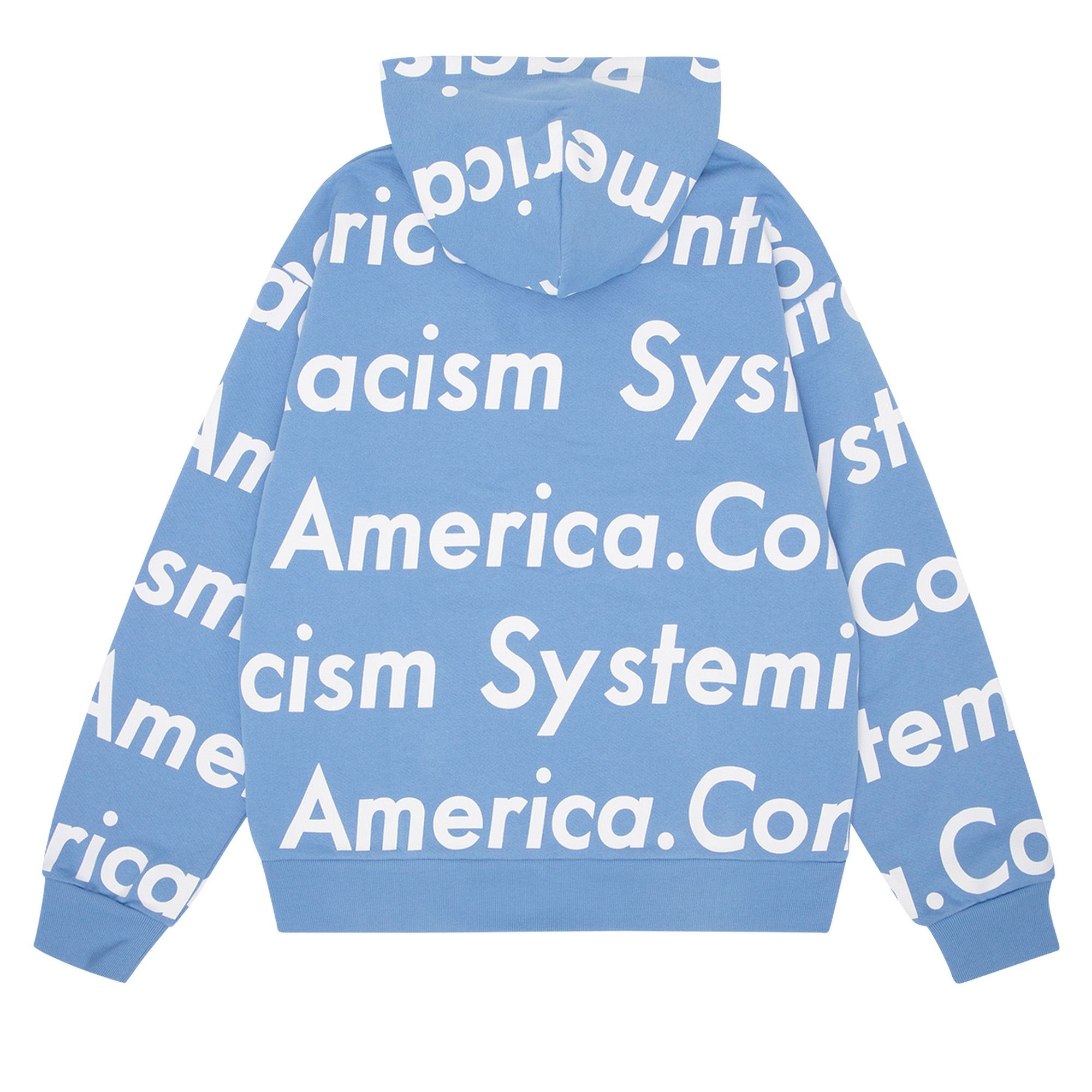 Denim Tears x Arthur Jafa Systemic Racism Controls America Zip Up Hoodie 'Dusty Blue' - 2