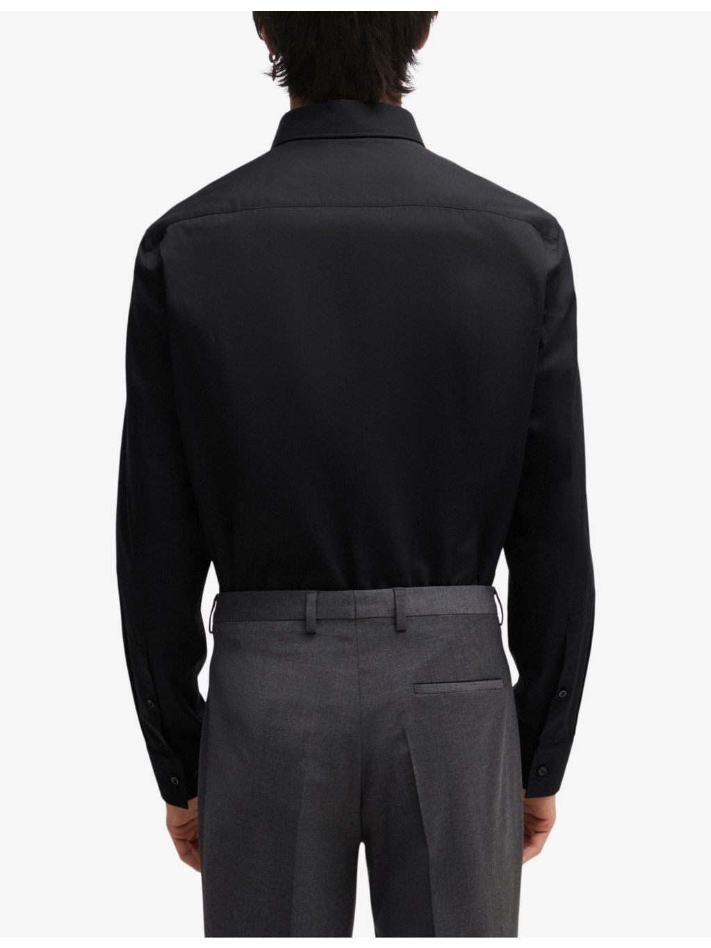 Slim-fit long-sleeved cotton-poplin shirt - 4