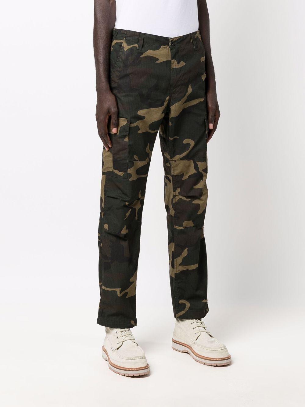 camouflage straight-leg trousers - 3