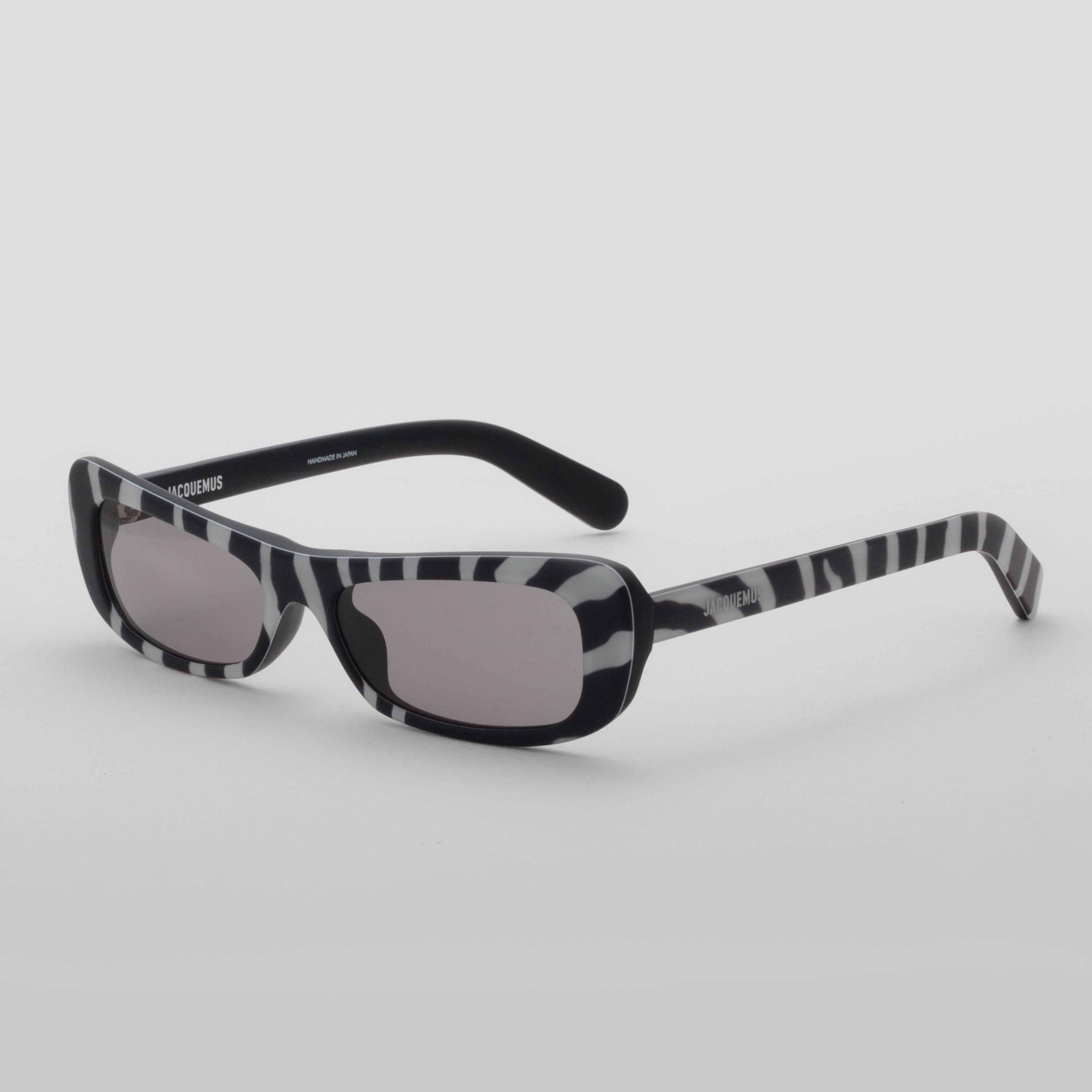 Capri Rectangular Sunglasses in Zebra Black - 2