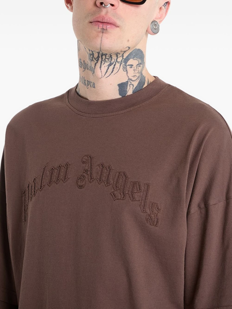 logo-embroidered layered T-shirt 6