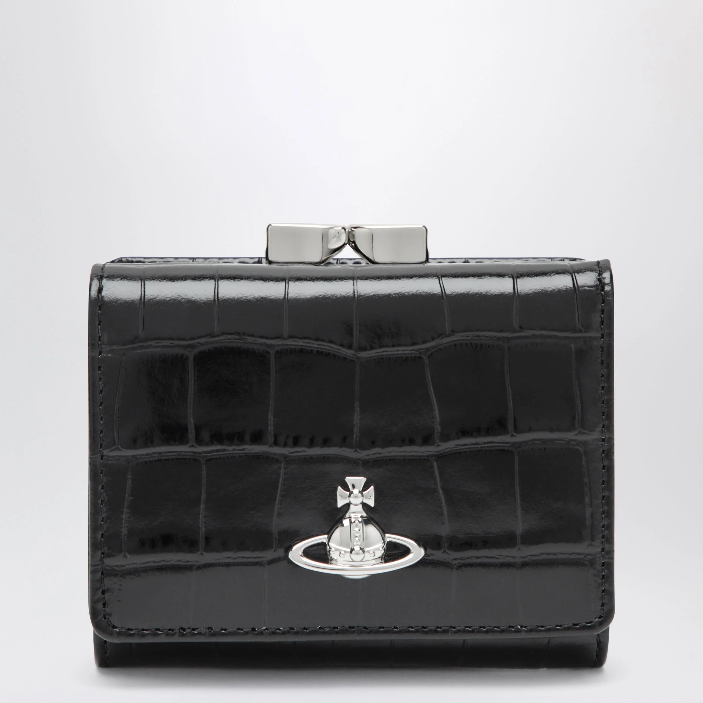 Small Frame Wallet Black in Calf Leather - 1