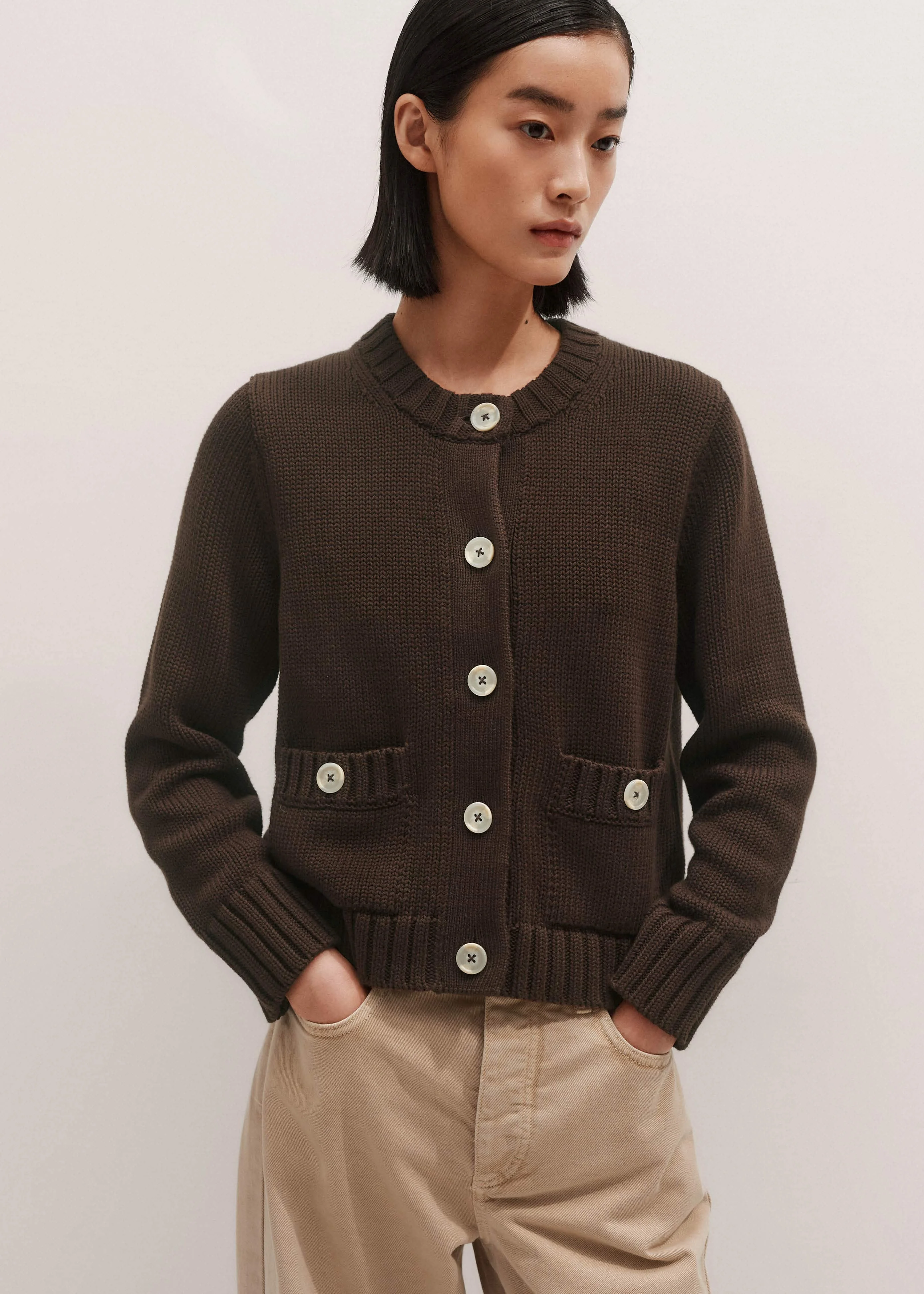 Straight Crop Cardigan - 1