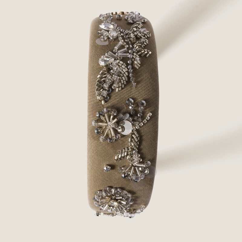 Embroidered gabardine headband 3