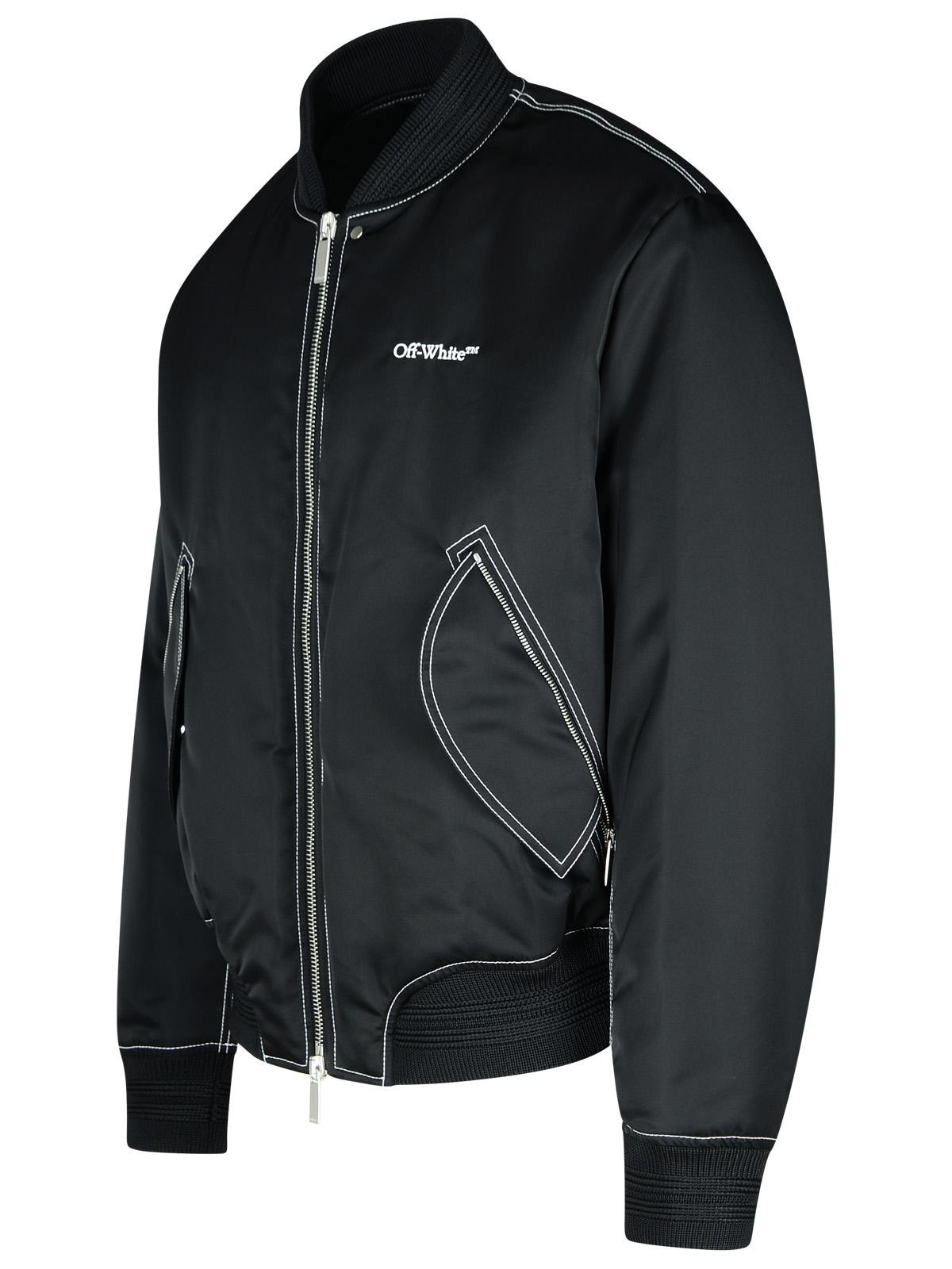 Off-White 'Sticht' Black Polyamide Bomber Jacket Men - 2