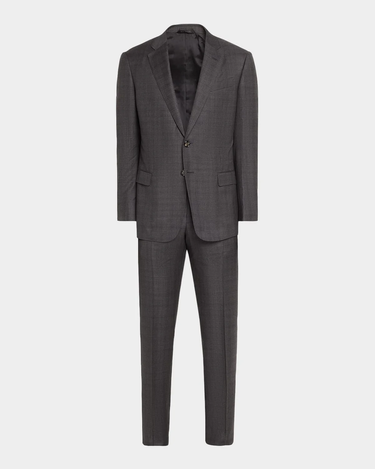 Men's Brushed Wool Plaid Classic Fit Suit - 1