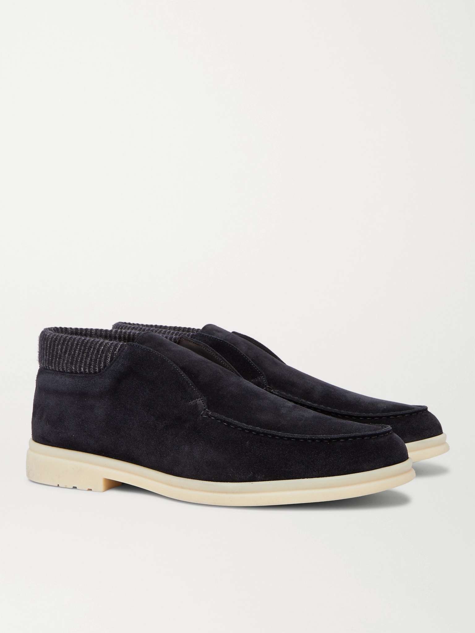 Open Walk Winter Baby Cashmere-Trimmed Suede Desert Boots - 4