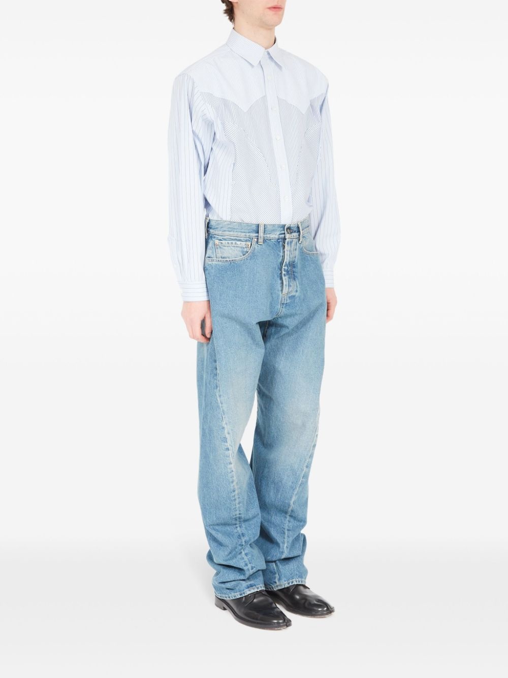 seam-detail tapered jeans - 3