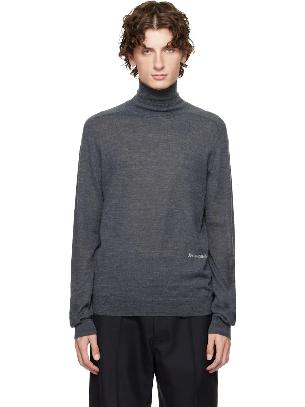 Gray Logo Turtleneck - 1